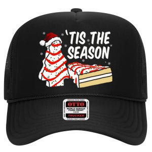 Funny Tis The Season Design Christmas Tree Cakes Debbie  High Crown Mesh Back Trucker Hat