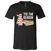 Funny Tis The Season Design Christmas Tree Cakes Debbie  V-Neck T-Shirt