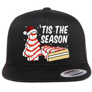 Funny Tis The Season Design Christmas Tree Cakes Debbie  Flat Bill Trucker Hat