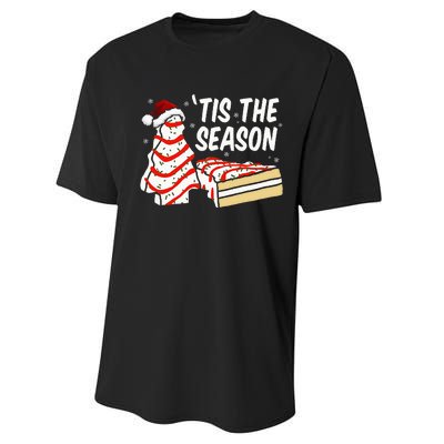 Funny Tis The Season Design Christmas Tree Cakes Debbie  Performance Sprint T-Shirt