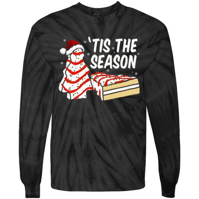 Funny Tis The Season Design Christmas Tree Cakes Debbie  Tie-Dye Long Sleeve Shirt