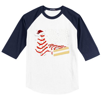 Funny Tis The Season Design Christmas Tree Cakes Debbie  Baseball Sleeve Shirt