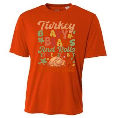 Funny Thanksgiving Turkey Gravy Beans And Rolls Gift Cooling Performance Crew T-Shirt