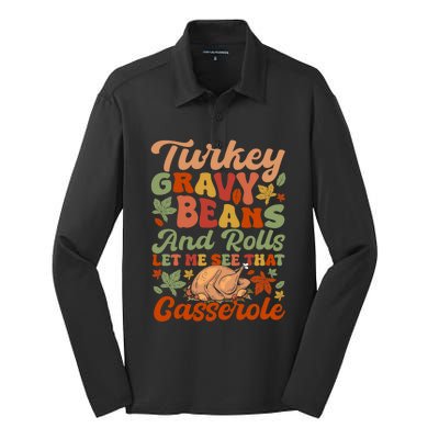 Funny Thanksgiving Turkey Gravy Beans And Rolls Gift Silk Touch Performance Long Sleeve Polo