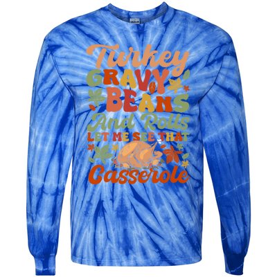 Funny Thanksgiving Turkey Gravy Beans And Rolls Gift Tie-Dye Long Sleeve Shirt