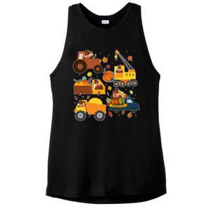 Funny Thanksgiving Turkeys Construction Vehicles Ladies PosiCharge Tri-Blend Wicking Tank