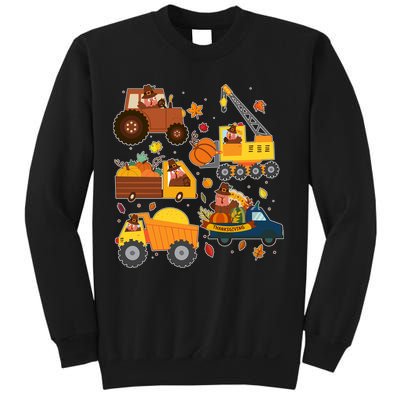 Funny Thanksgiving Turkeys Construction Vehicles Sweatshirt