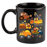Funny Thanksgiving Turkeys Construction Vehicles 11oz C Handle Ceramic Mug