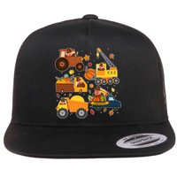 Funny Thanksgiving Turkeys Construction Vehicles Flatbill Hat