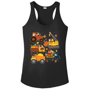 Funny Thanksgiving Turkeys Construction Vehicles Ladies PosiCharge Competitor Racerback Tank