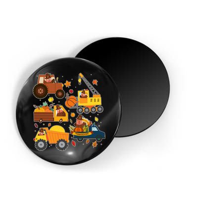 Funny Thanksgiving Turkeys Construction Vehicles Magnet