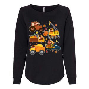 Funny Thanksgiving Turkeys Construction Vehicles Womens California Wash Sweatshirt