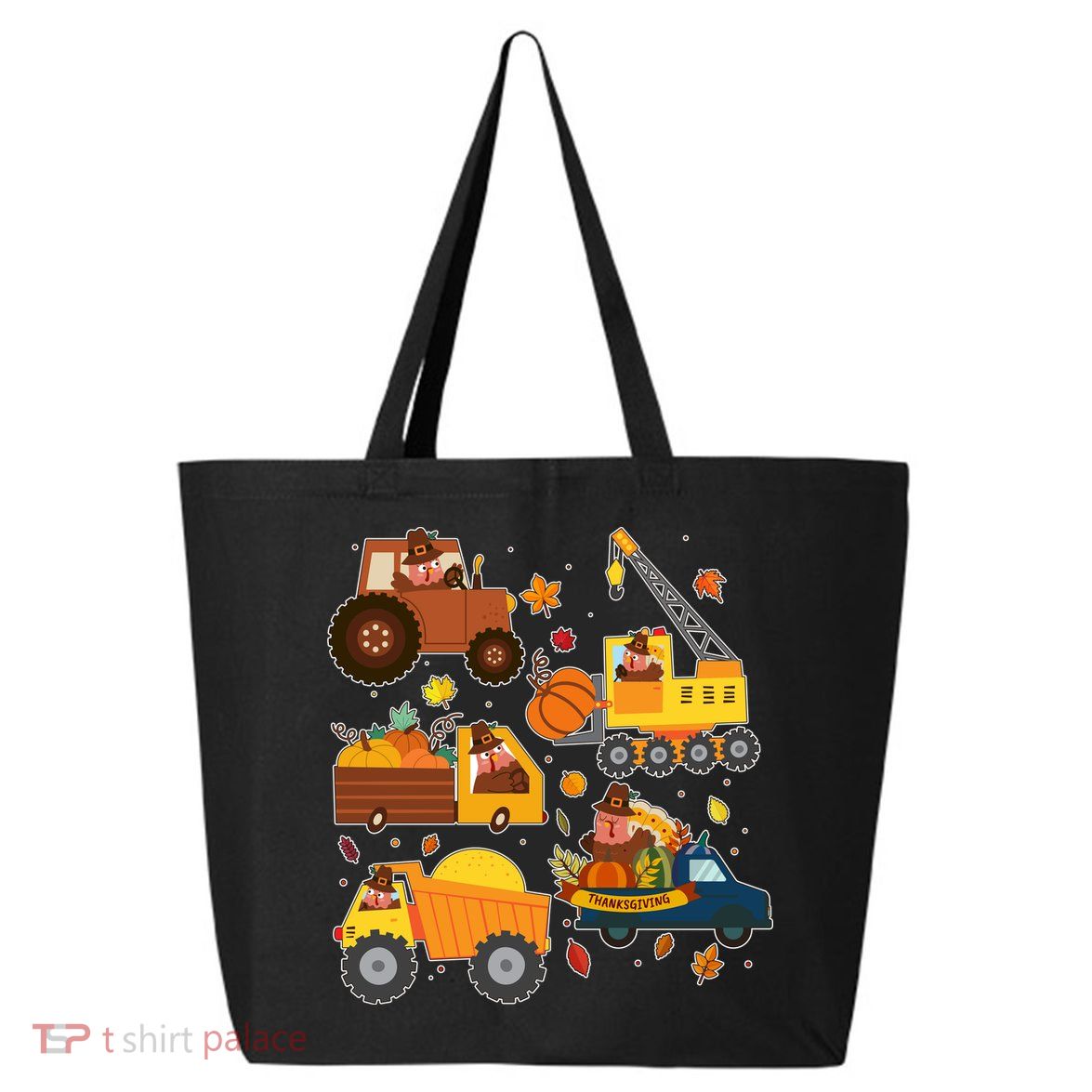 Funny Thanksgiving Turkeys Construction Vehicles 25L Jumbo Tote