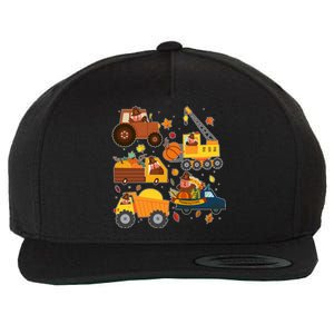 Funny Thanksgiving Turkeys Construction Vehicles Wool Snapback Cap