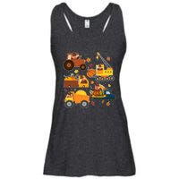 Funny Thanksgiving Turkeys Construction Vehicles Ladies Essential Flowy Tank