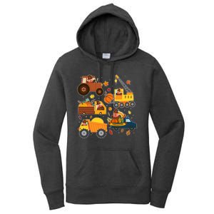 Funny Thanksgiving Turkeys Construction Vehicles Women's Pullover Hoodie