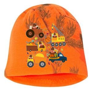 Funny Thanksgiving Turkeys Construction Vehicles Kati - Camo Knit Beanie