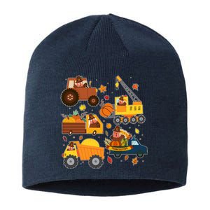 Funny Thanksgiving Turkeys Construction Vehicles Sustainable Beanie