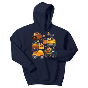 Funny Thanksgiving Turkeys Construction Vehicles Kids Hoodie