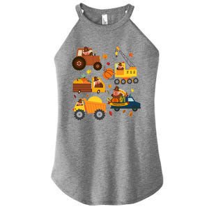 Funny Thanksgiving Turkeys Construction Vehicles Women's Perfect Tri Rocker Tank