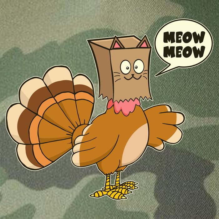 Funny Thanksgiving Turkey In Cat Face Paper Bag Legacy Tie Dye Trucker Hat