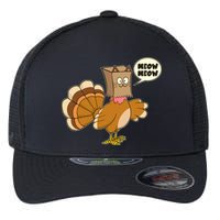 Funny Thanksgiving Turkey In Cat Face Paper Bag Flexfit Unipanel Trucker Cap