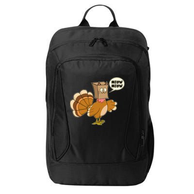 Funny Thanksgiving Turkey In Cat Face Paper Bag City Backpack