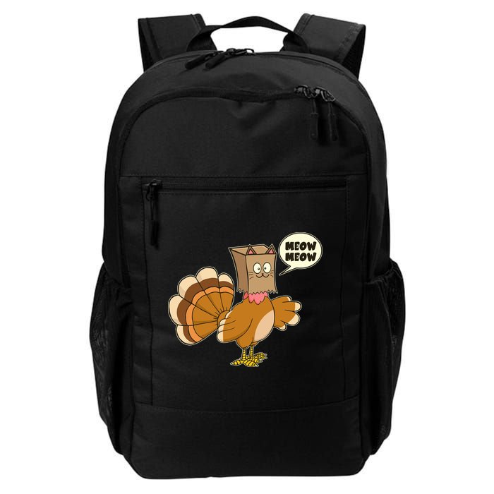 Funny Thanksgiving Turkey In Cat Face Paper Bag Backpack