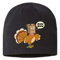 Funny Thanksgiving Turkey In Cat Face Paper Bag Sustainable Beanie