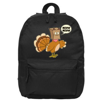 Funny Thanksgiving Turkey In Cat Face Paper Bag 16 in Basic Backpack