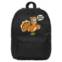 Funny Thanksgiving Turkey In Cat Face Paper Bag 16 in Basic Backpack
