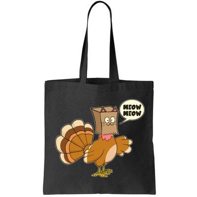 Funny Thanksgiving Turkey In Cat Face Paper Bag Bag