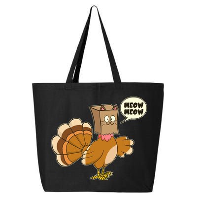 Funny Thanksgiving Turkey In Cat Face Paper Bag 25L Jumbo Tote