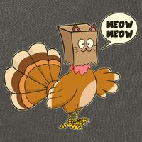 Funny Thanksgiving Turkey In Cat Face Paper Bag Cotton Canvas Backpack