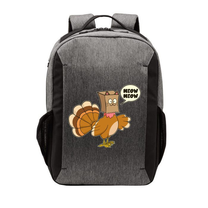 Funny Thanksgiving Turkey In Cat Face Paper Bag Vector Backpack