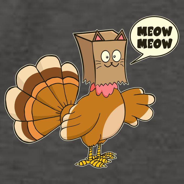 Funny Thanksgiving Turkey In Cat Face Paper Bag Vector Backpack