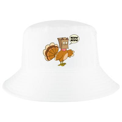 Funny Thanksgiving Turkey In Cat Face Paper Bag Cool Comfort Performance Bucket Hat