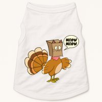 Funny Thanksgiving Turkey In Cat Face Paper Bag Doggie Tank