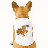 Funny Thanksgiving Turkey In Cat Face Paper Bag Doggie Tank