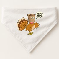 Funny Thanksgiving Turkey In Cat Face Paper Bag USA-Made Doggie Bandana