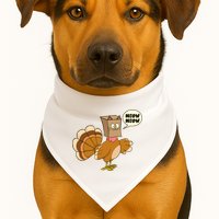 Funny Thanksgiving Turkey In Cat Face Paper Bag USA-Made Doggie Bandana