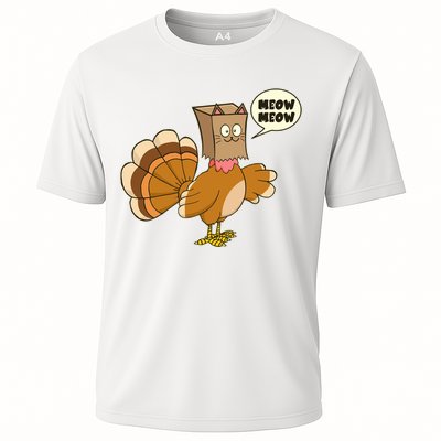 Funny Thanksgiving Turkey In Cat Face Paper Bag Performance Shirt