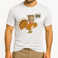 Funny Thanksgiving Turkey In Cat Face Paper Bag Performance Shirt