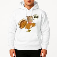 Funny Thanksgiving Turkey In Cat Face Paper Bag Hoodie