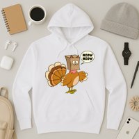 Funny Thanksgiving Turkey In Cat Face Paper Bag Hoodie