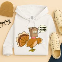 Funny Thanksgiving Turkey In Cat Face Paper Bag Hoodie