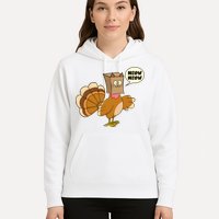 Funny Thanksgiving Turkey In Cat Face Paper Bag Hoodie