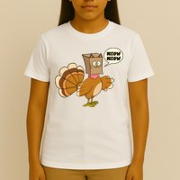 Funny Thanksgiving Turkey In Cat Face Paper Bag T-Shirt