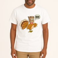 Funny Thanksgiving Turkey In Cat Face Paper Bag Tall T-Shirt