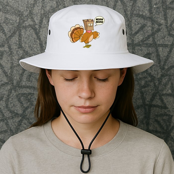 Funny Thanksgiving Turkey In Cat Face Paper Bag Bucket Hat